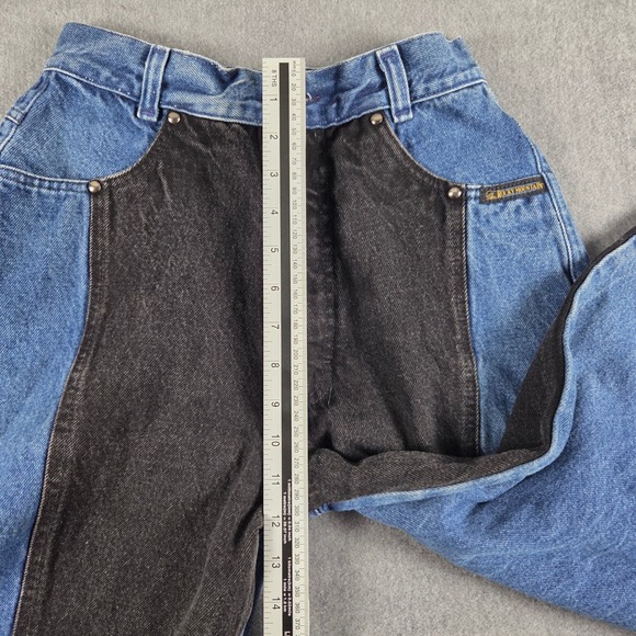 Rocky Mountain Clothing Co Vintage Two Tone Blue Black Western Jeans Made in USA - Picture 9 of 13